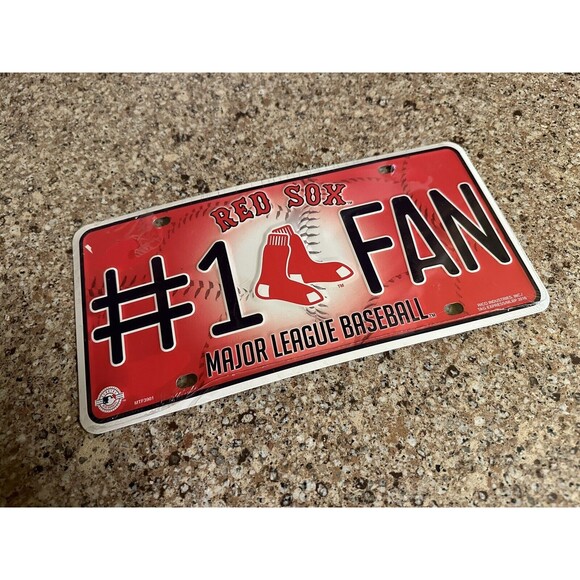 BOSTON RED SOX #1 FAN CAR TRUCK TAG LICENSE PLATE MLB‎ BASEBALL METAL SIGN - Picture 1 of 2
